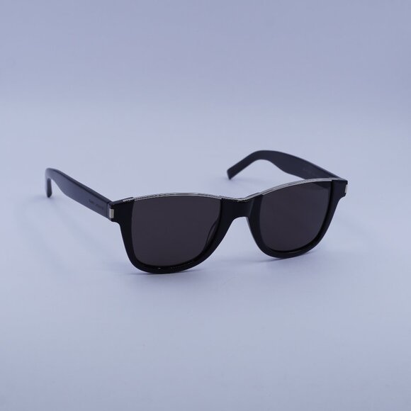 Saint Laurent SL 51 CUT 001 Sunglasses Black/Silver Square Frame, Black Lenses - Picture 1 of 10